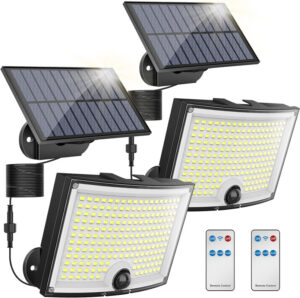 Set of 2 x 202 LED Solar Powered Sensor Light SAVE ENERGY - SOLAR-LED-W-2