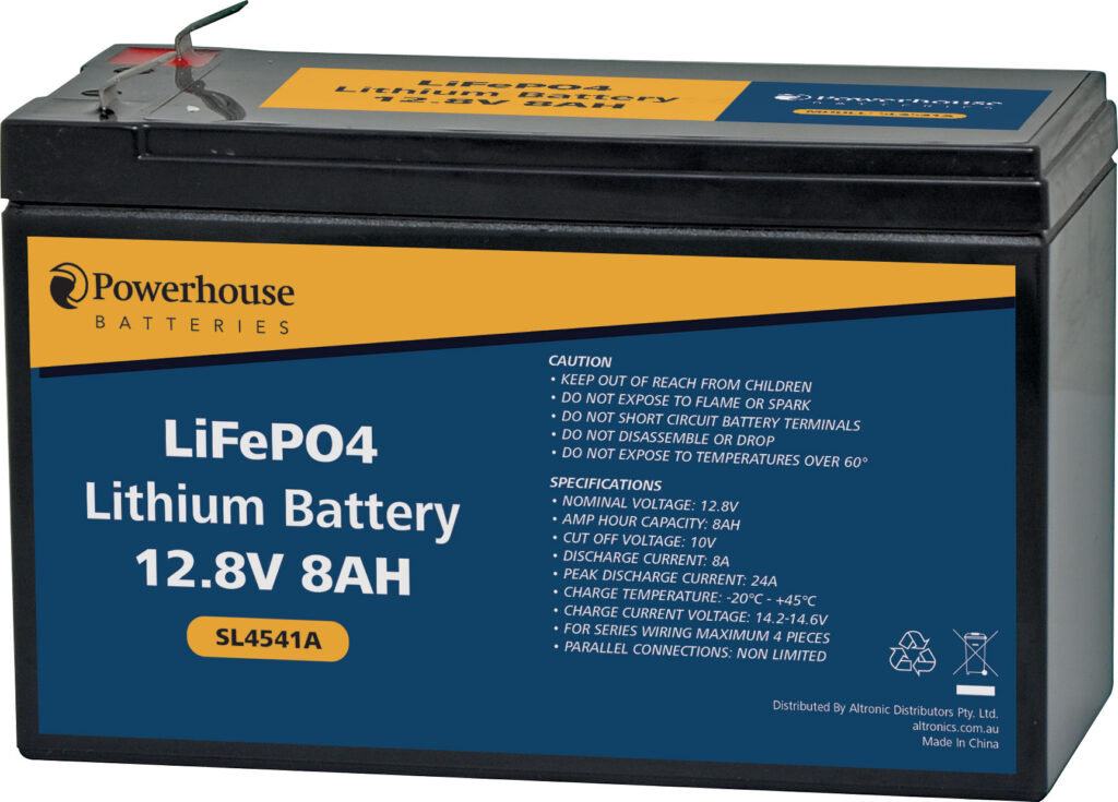 SL4541A -12V 8Ah Lithium LiFePO4 Battery 4.8mm/F1 POWERHOUSE