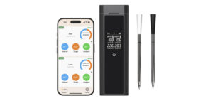 This smart wireless Bluetooth meat thermometer provides an easy way to monitor internal meat temperatures while cooking your favourite roast or smoked BBQ recipes. Ideal for hosting and parties when multiple meats are cooking as this thermometer has two probes, so you can monitor up to 2 meats at a time.