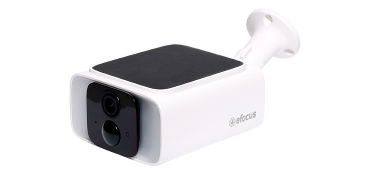 S9845C eFocus Outdoor 5MP Low Power Solar Wi-Fi Camera An instant security camera, anywhere you need it. Powered by an internal lithium battery pack and recharged with the in built solar panel, this camera wireless surveillance that never needs recharging! In-built automatic motion & human detection recording. Motion events can send push notifications to your phone when you’re not at home. It’s also fitted with two way audio, audible alarm and security light. IP65 rated for outdoor use. Includes wall bracket. Size: 94W x 112D x 53Hmm. S9845C eFocus Outdoor 5MP Low Power Solar Wi-Fi Camera