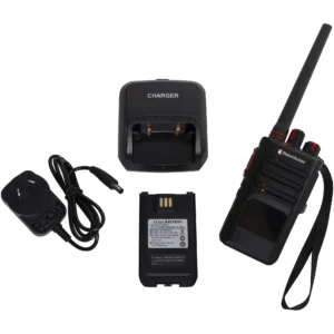 80Ch 5W UHF CB Transceiver With Charging Dock Powerhouse X0664 This 80Ch 5W UHF CB two way is long talk range analog walkie talkie radio. Its robust body and rich features both serve to make it an ideal choice for security workers, construction sites and many more fields of work.